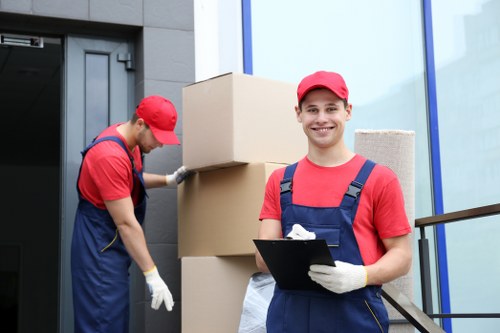 Commercial moving team helping a business relocation near Highgate