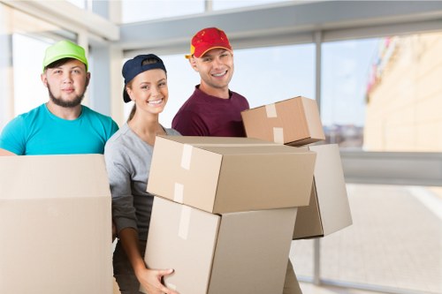 Customer choosing a safe removals payment method online