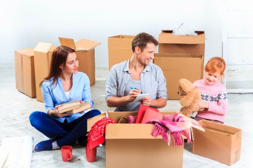 Commercial moving team preparing an office relocation in Highgate