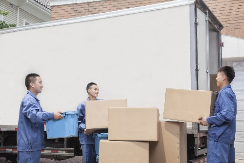 Commercial removal service loading office furniture in North London