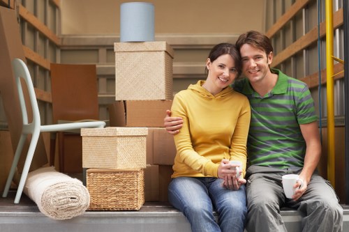 Loading furniture into a removals vehicle for a North London move