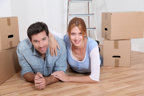 Professional loading of furniture into a moving truck