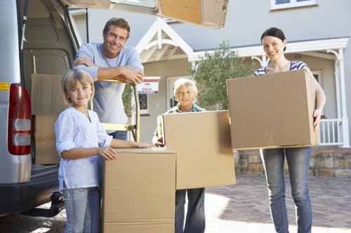 Local moving team handling a narrow street move in Highgate