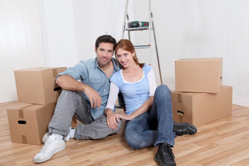 Charity partnership boxes filled with reusable furniture and household goods