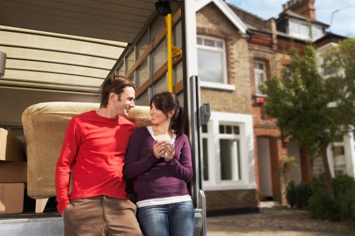 Moving van and boxes near period homes in Highgate