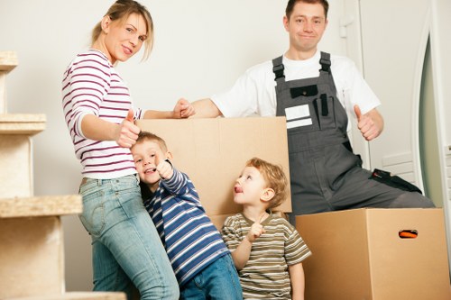 Highgate moving day checklist beside neatly labelled boxes
